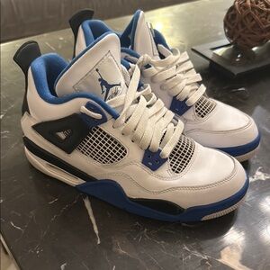 Jordan 4 Retro Mid Motosports - White, Blue, Black